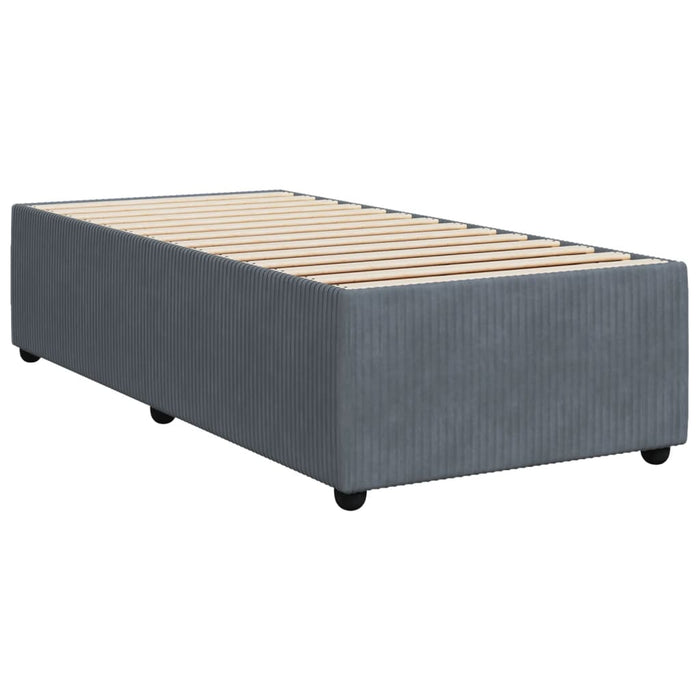 Pat box spring cu saltea, gri închis, 90x190 cm, catifea - WALTI WALTI