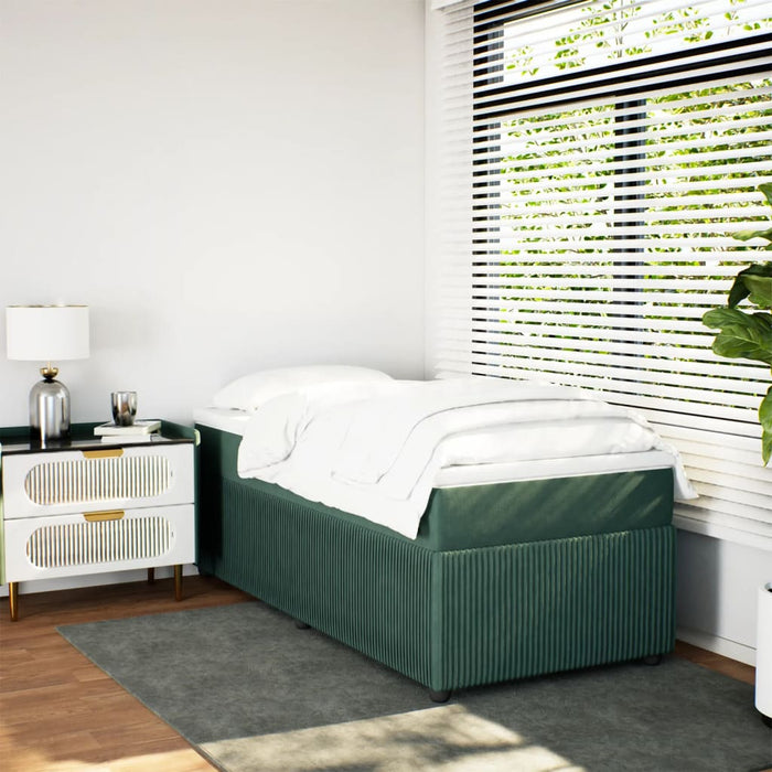 Pat box spring cu saltea, verde închis, 90x190 cm, catifea - WALTI WALTI