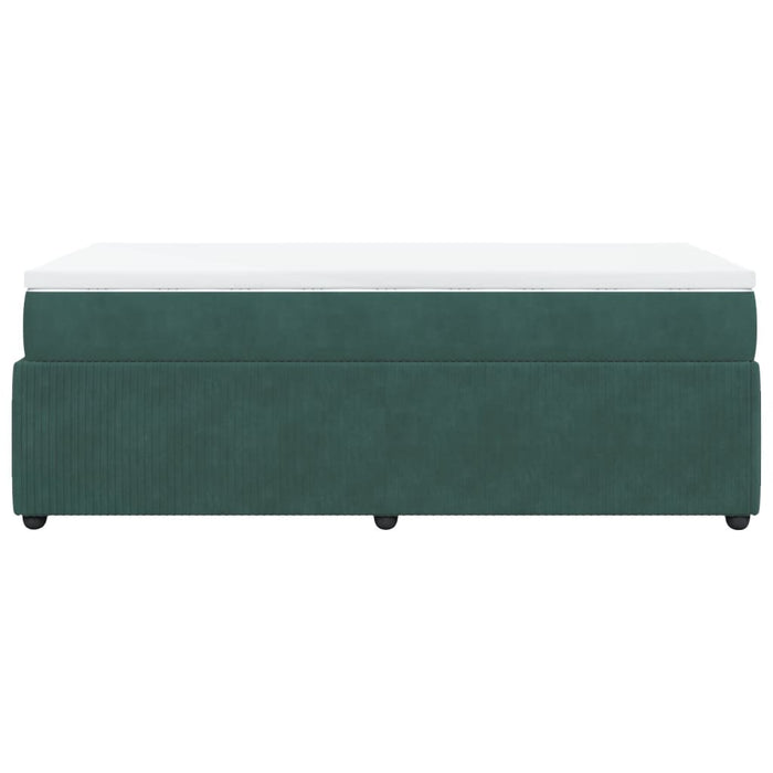 Pat box spring cu saltea, verde închis, 90x190 cm, catifea - WALTI WALTI