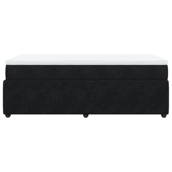 Pat box spring cu saltea, negru, 90x200 cm, catifea - WALTI WALTI