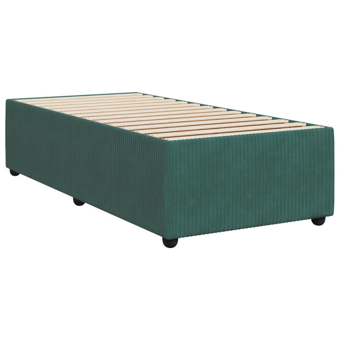 Pat box spring cu saltea, verde închis, 90x200 cm, catifea - WALTI WALTI