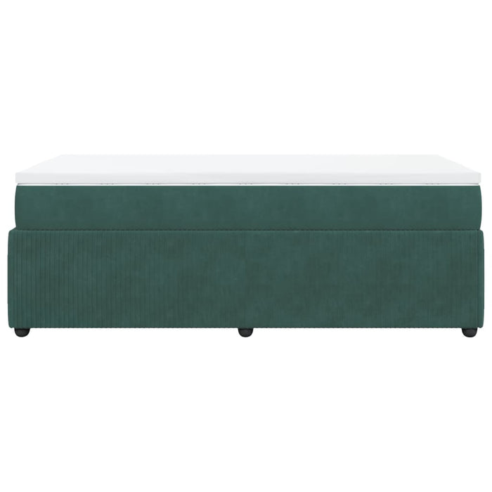 Pat box spring cu saltea, verde închis, 90x200 cm, catifea - WALTI WALTI