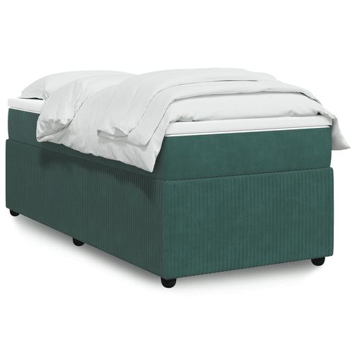 Pat box spring cu saltea, verde închis, 90x200 cm, catifea - WALTI WALTI