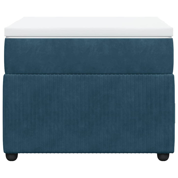 Pat box spring cu saltea, albastru închis, 90x200 cm, catifea - WALTI WALTI