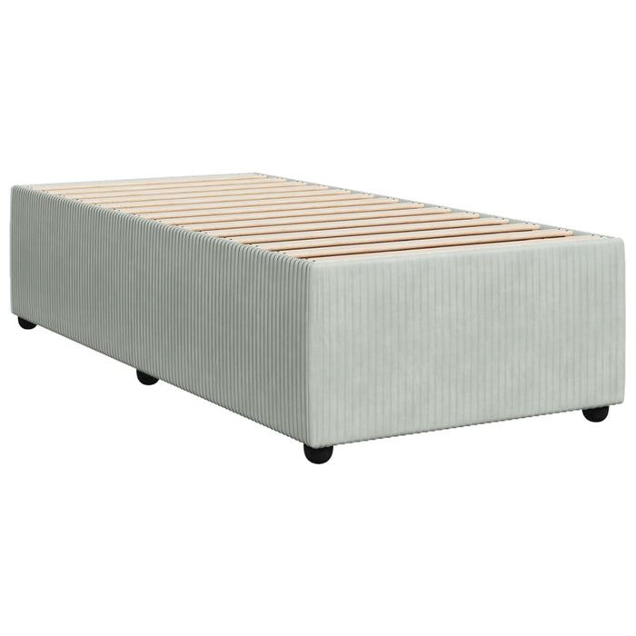 Pat box spring cu saltea, gri deschis, 100x200 cm, catifea - WALTI WALTI