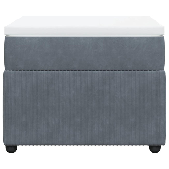 Pat box spring cu saltea, gri închis, 100x200 cm, catifea - WALTI WALTI
