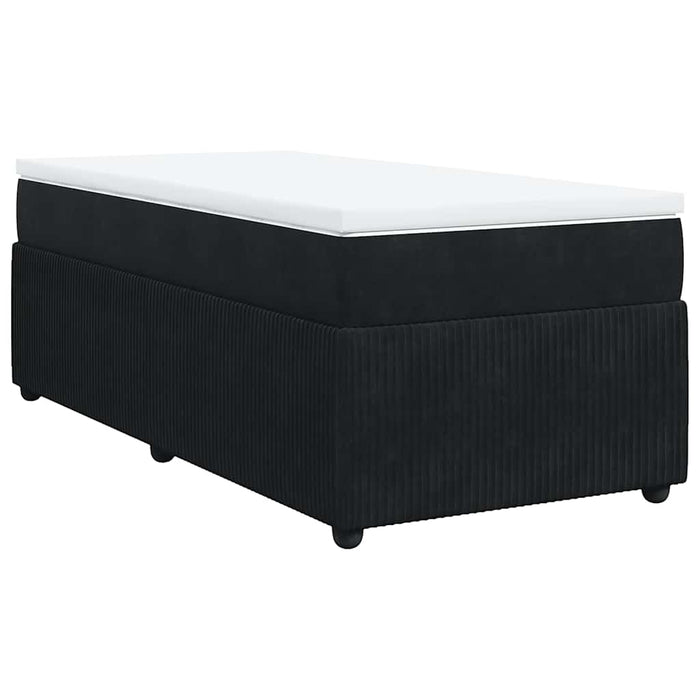 Pat box spring cu saltea, negru, 100x200 cm, catifea - WALTI WALTI