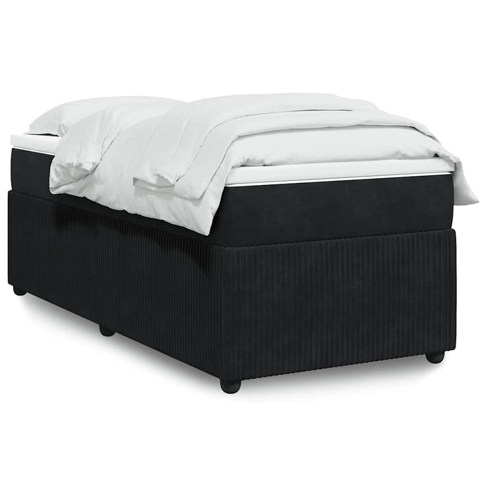 Pat box spring cu saltea, negru, 100x200 cm, catifea - WALTI WALTI