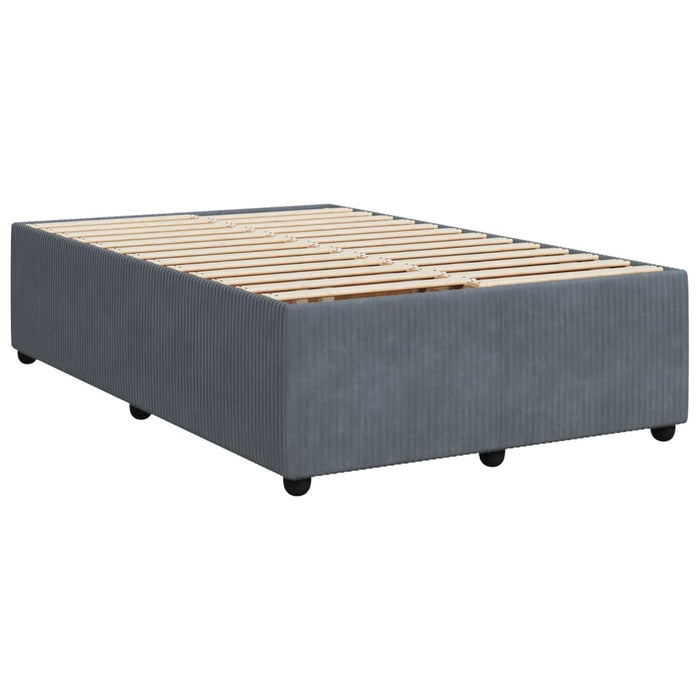 Pat box spring cu saltea, gri închis, 120x190 cm, catifea - WALTI WALTI