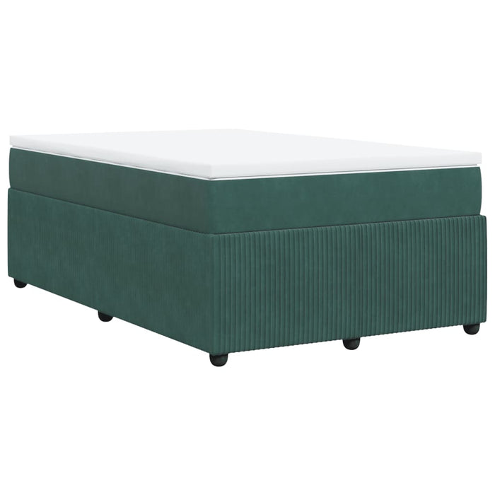 Pat box spring cu saltea, verde închis, 120x190 cm, catifea - WALTI WALTI