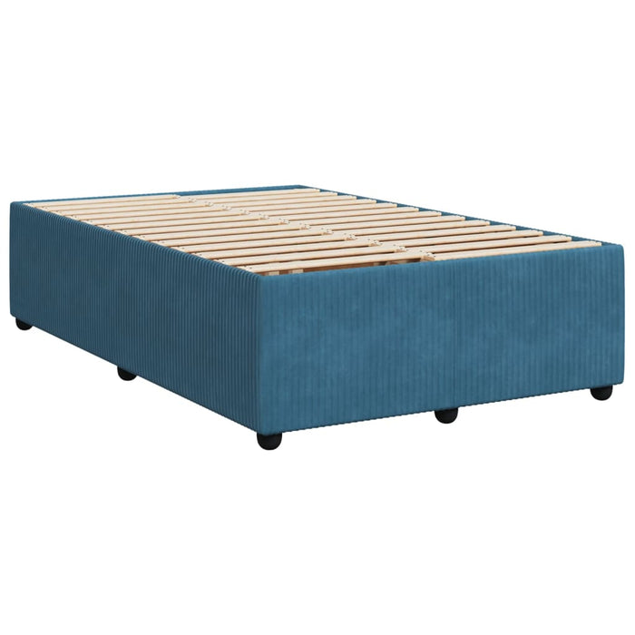 Pat box spring cu saltea, albastru închis, 120x190 cm, catifea - WALTI WALTI