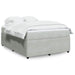 Pat box spring cu saltea, gri deschis, 140x190 cm, catifea - WALTI WALTI
