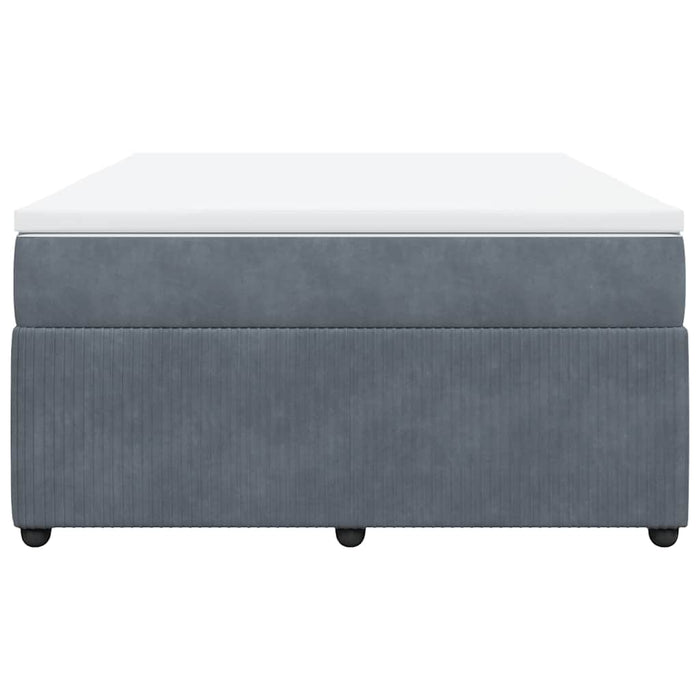 Pat box spring cu saltea, gri închis, 140x190 cm, catifea - WALTI WALTI