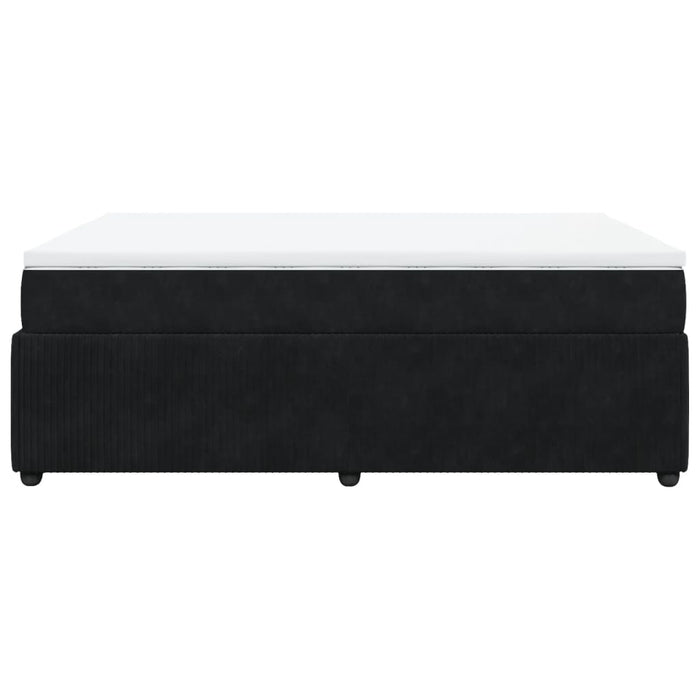 Pat box spring cu saltea, negru, 140x190 cm, catifea - WALTI WALTI