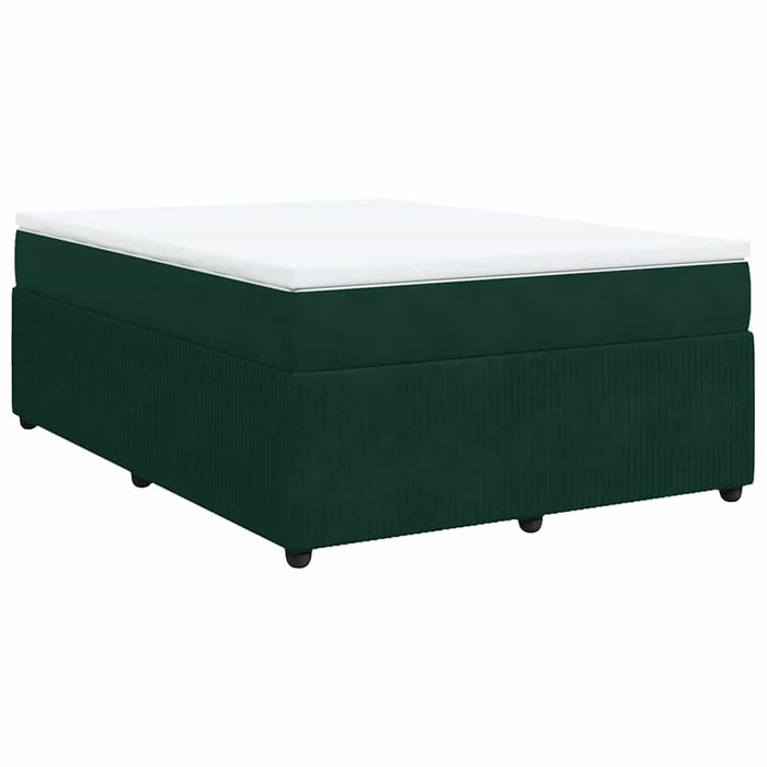 Pat box spring cu saltea, verde închis, 140x190 cm, catifea - WALTI WALTI