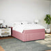 Pat box spring cu saltea, roz, 140x190 cm, catifea - WALTI WALTI