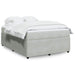 Pat box spring cu saltea, gri deschis, 140x200 cm, catifea - WALTI WALTI