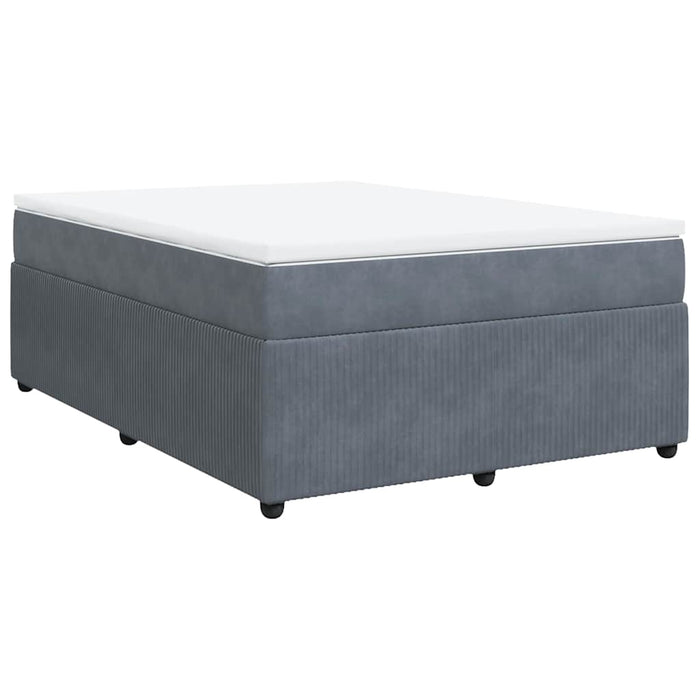 Pat box spring cu saltea, gri închis, 140x200 cm, catifea - WALTI WALTI