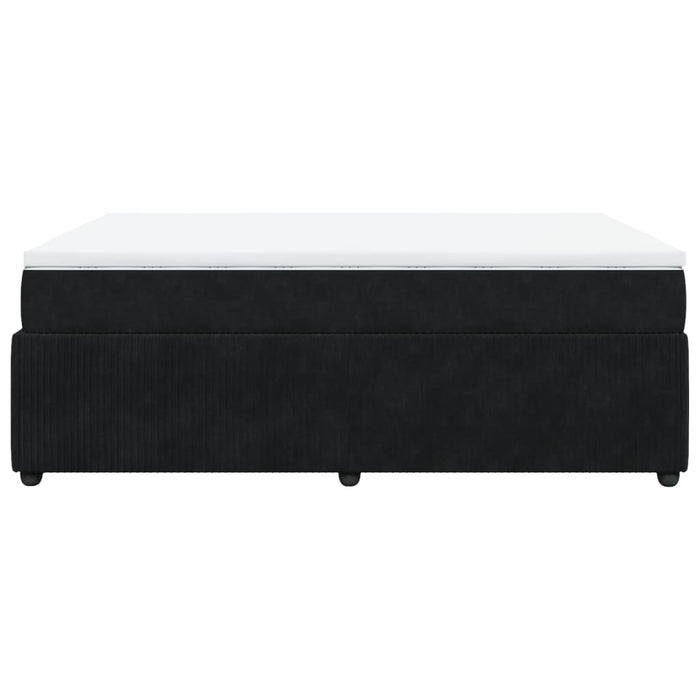 Pat box spring cu saltea, negru, 140x200 cm, catifea - WALTI WALTI