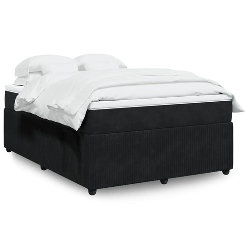 Pat box spring cu saltea, negru, 140x200 cm, catifea - WALTI WALTI