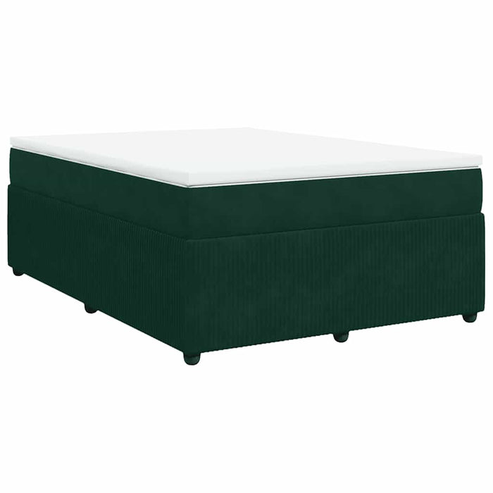 Pat box spring cu saltea, verde închis, 140x200 cm, catifea - WALTI WALTI