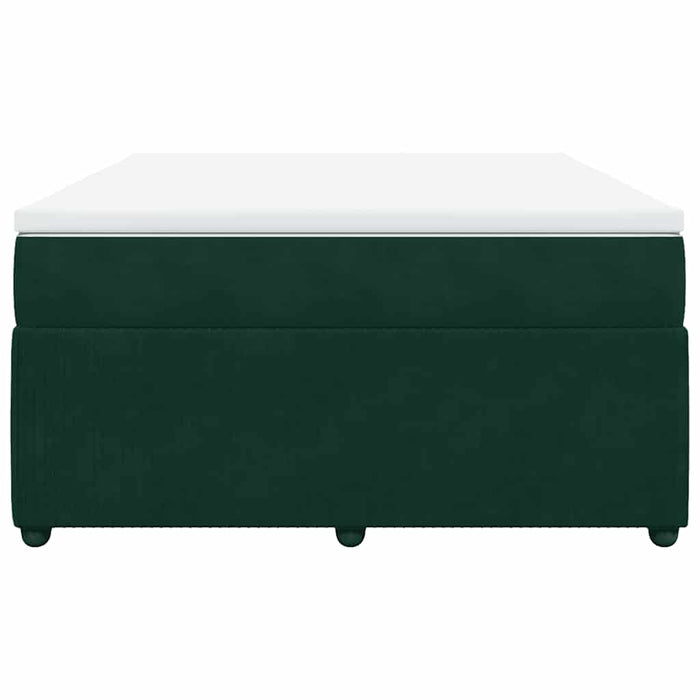 Pat box spring cu saltea, verde închis, 140x200 cm, catifea - WALTI WALTI