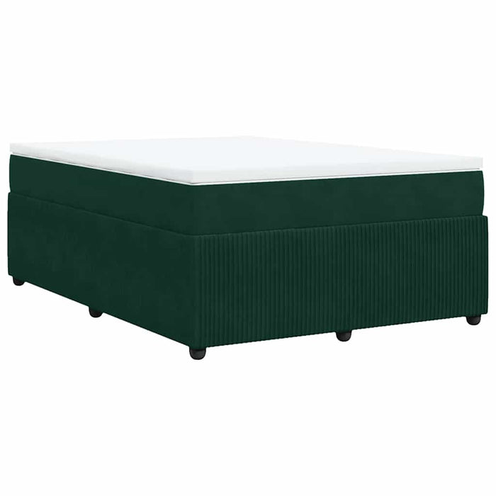 Pat box spring cu saltea, verde închis, 140x200 cm, catifea - WALTI WALTI