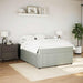 Pat box spring cu saltea, gri deschis, 160x200 cm, catifea - WALTI WALTI