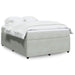 Pat box spring cu saltea, gri deschis, 160x200 cm, catifea - WALTI WALTI