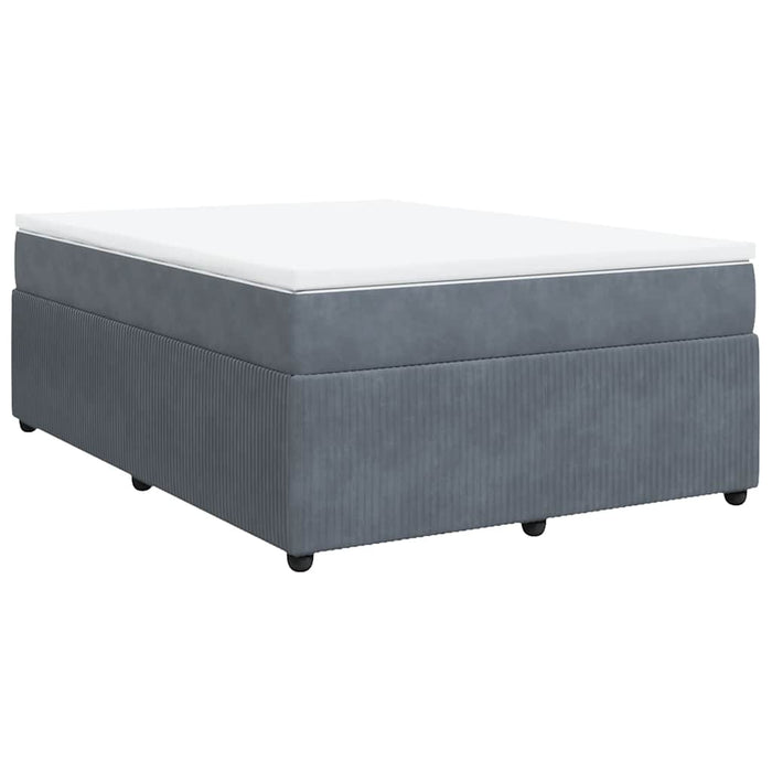 Pat box spring cu saltea, gri închis, 160x200 cm, catifea - WALTI WALTI