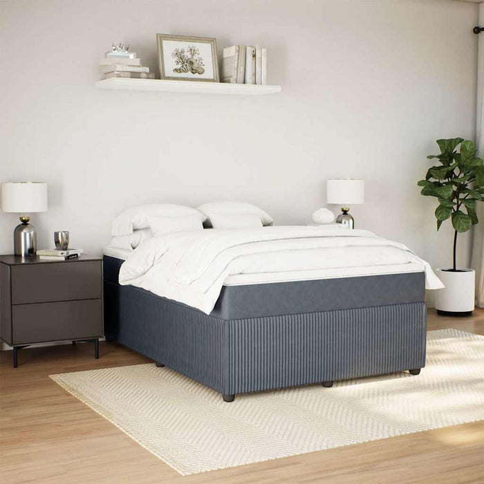 Pat box spring cu saltea, gri închis, 160x200 cm, catifea - WALTI WALTI