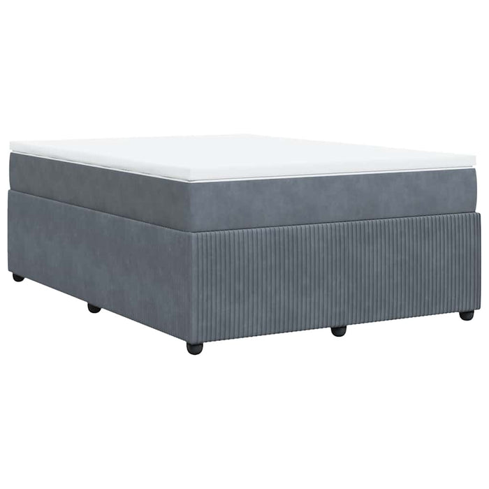 Pat box spring cu saltea, gri închis, 160x200 cm, catifea - WALTI WALTI