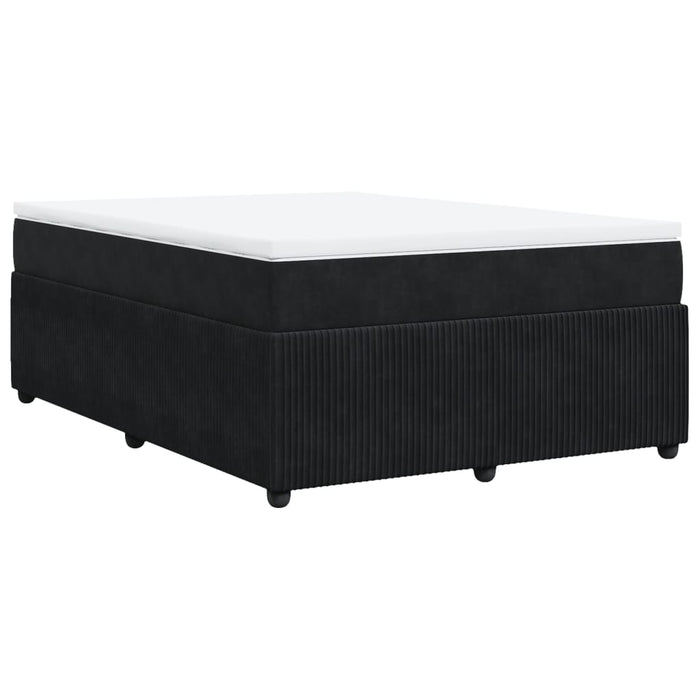 Pat box spring cu saltea, negru, 160x200 cm, catifea - WALTI WALTI