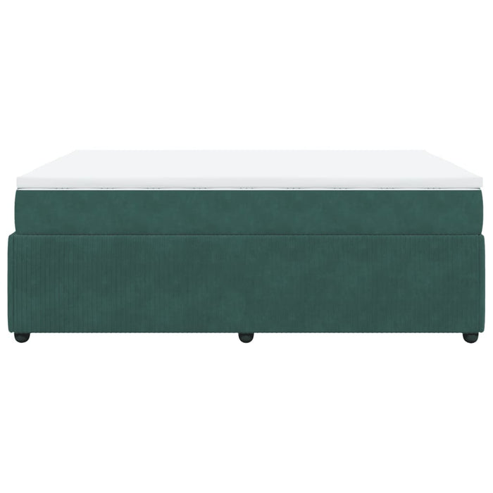 Pat box spring cu saltea, verde închis, 160x200 cm, catifea - WALTI WALTI