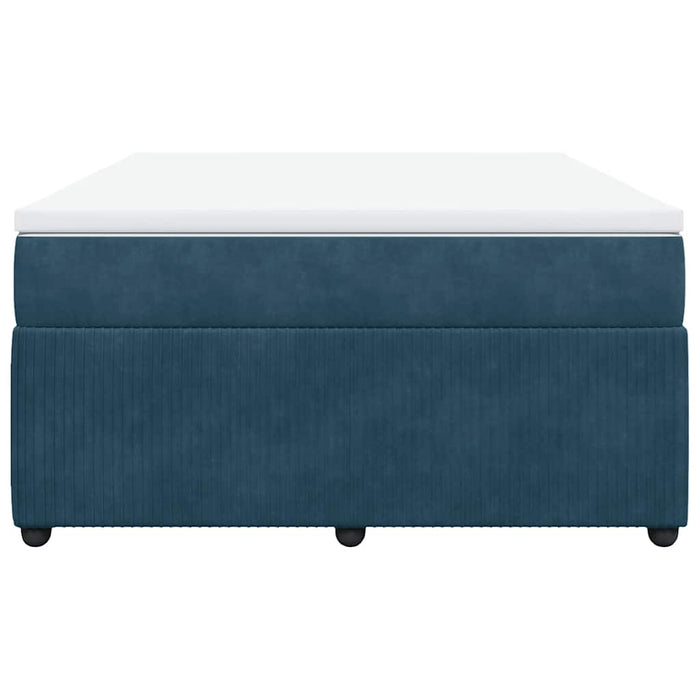 Pat box spring cu saltea, albastru închis, 160x200 cm, catifea - WALTI WALTI