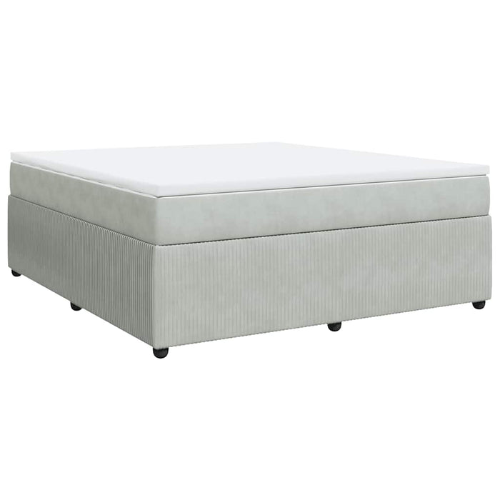 Pat box spring cu saltea, gri deschis, 180x200 cm, catifea - WALTI WALTI
