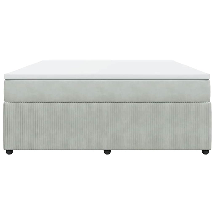 Pat box spring cu saltea, gri deschis, 180x200 cm, catifea - WALTI WALTI