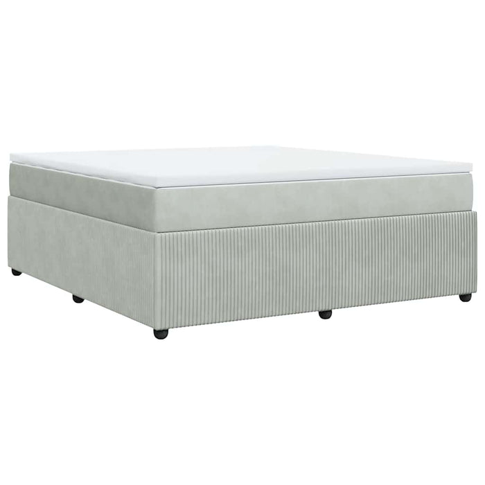 Pat box spring cu saltea, gri deschis, 180x200 cm, catifea - WALTI WALTI