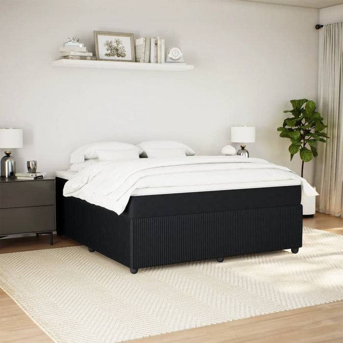 Pat box spring cu saltea, negru, 180x200 cm, catifea - WALTI WALTI