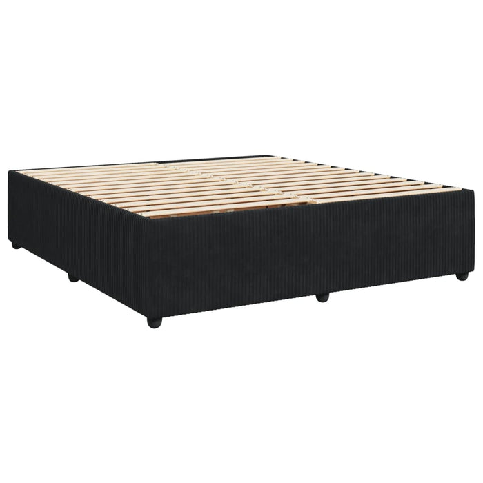 Pat box spring cu saltea, negru, 180x200 cm, catifea - WALTI WALTI