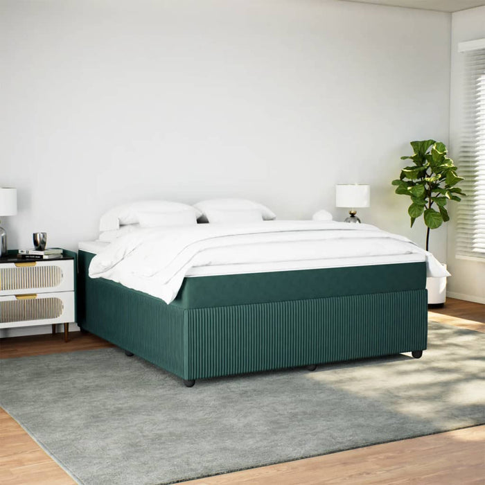 Pat box spring cu saltea, verde închis, 180x200 cm, catifea - WALTI WALTI