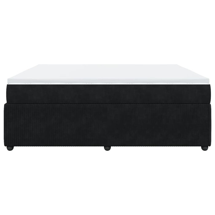 Pat box spring cu saltea, negru, 200x200 cm, catifea - WALTI WALTI