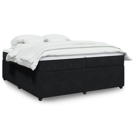 Pat box spring cu saltea, negru, 200x200 cm, catifea - WALTI WALTI