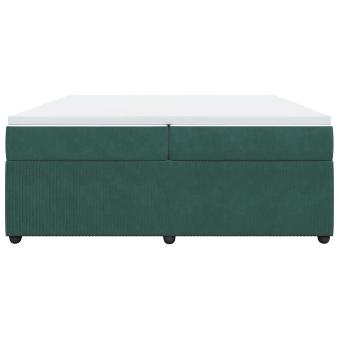 Pat box spring cu saltea, verde închis, 200x200 cm, catifea - WALTI WALTI