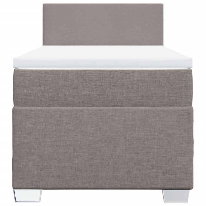 Pat box spring cu saltea, gri taupe, 80x200 cm, textil - WALTI WALTI
