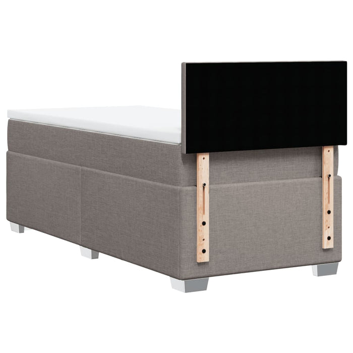Pat box spring cu saltea, gri taupe, 80x200 cm, textil - WALTI WALTI