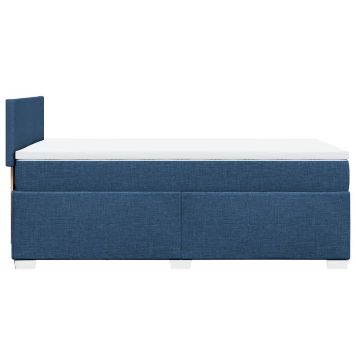Pat box spring cu saltea, albastru, 80x200 cm, textil WALTI