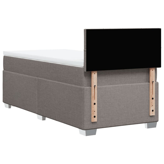 Pat box spring cu saltea, gri taupe, 80x200 cm, textil - WALTI WALTI