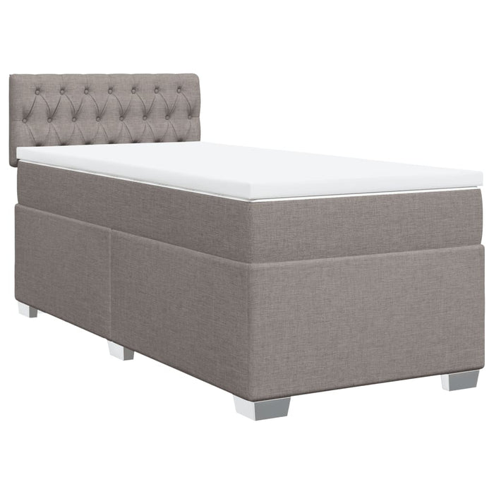 Pat box spring cu saltea, gri taupe, 80x200 cm, textil - WALTI WALTI