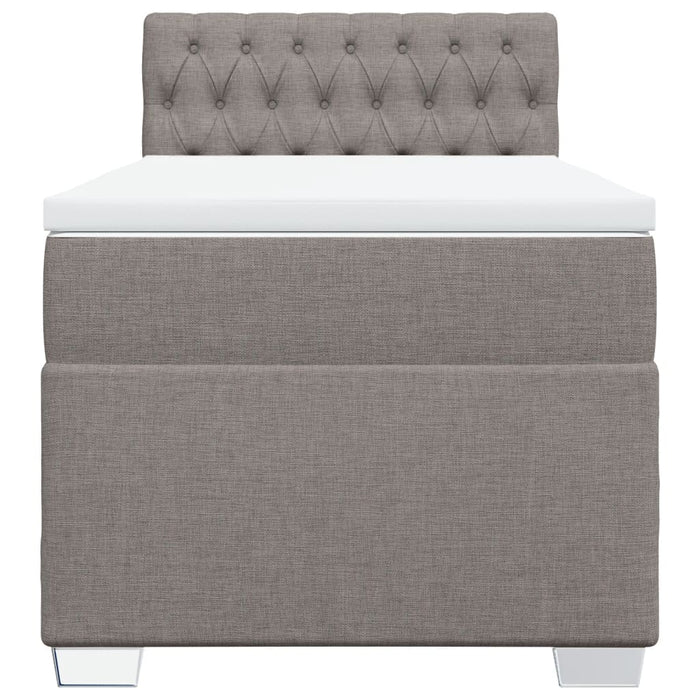 Pat box spring cu saltea, gri taupe, 80x200 cm, textil - WALTI WALTI